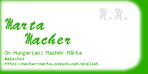 marta macher business card