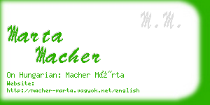 marta macher business card